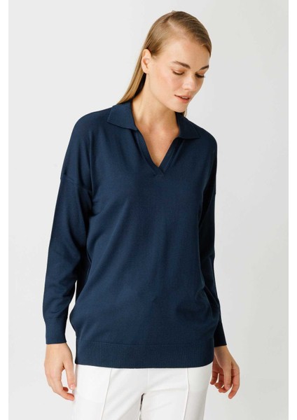 Polo Yaka Uzun Kollu Triko Bluz modelleri