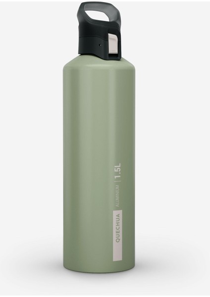 Quechua Alüminyum Matara - Hızlı Açılan Kapak - 1,5 L - Haki