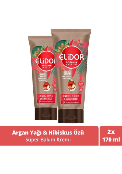 Doğanın Enerjisi Onarıcı Süper Saç Bakım Kremi Argan Yağı ve Hibiskus Özü 170 ml x2 Adet