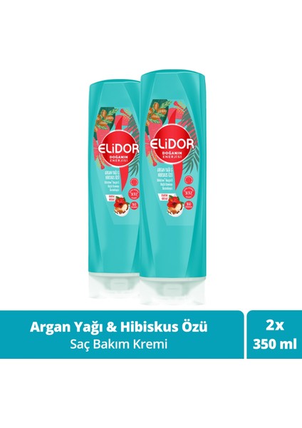 Doğanın Enerjisi Saç Bakım Kremi Argan Yağı ve Hibiskus Özü 350 ml x2 Adet