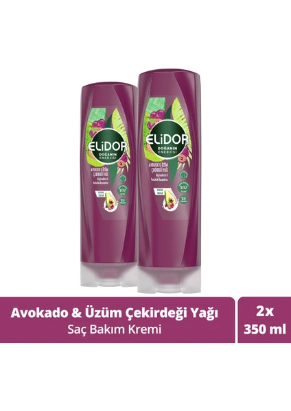 Doğanın Enerjisi Saç Bakım Kremi Avokado ve Üzüm Çekirdeği Yağı 350 ml x2 Adet