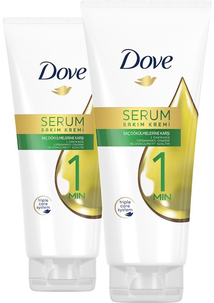 1 Minute Serum Saç Bakım Kremi Saç Dökülmelerine Karşı 170 ml X2 Adet