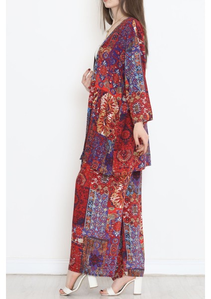 Melisbutik Kimono Takım Bordo - 10553.1095.