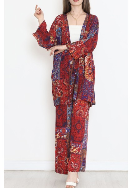 Melisbutik Kimono Takım Bordo - 10553.1095.