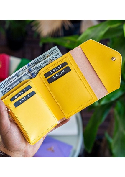 Gift Kişiye Özel Isimli Vegan Deri Mini Sarı Kadın Cüzdanı, Sevgiliye Hediye, Anneye Hediye, Arkadaşa Hediye modelleri