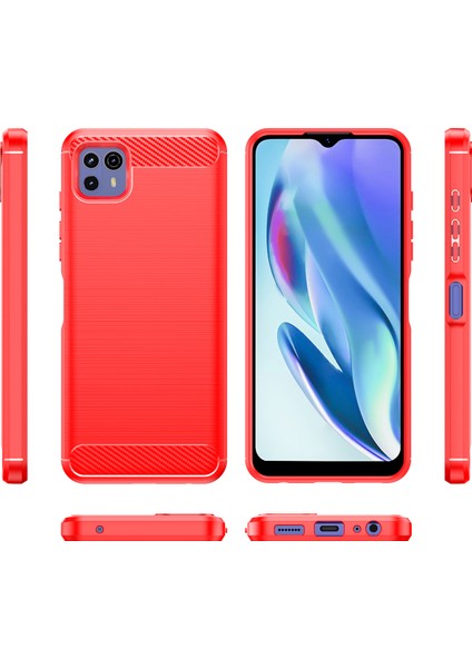 Motorola Moto G50 5g Için Yumuşak Karbon Fiber Fırçalanmış Tpu Telefon Kılıfı - Kırmızı (Yurt Dışından) modelleri