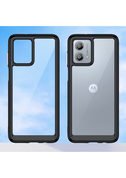 Motorola Moto G53 Için Şeffaf Pc Arka Tpu Tampon Telefon Kılıfı - Siyah (Yurt Dışından) modelleri