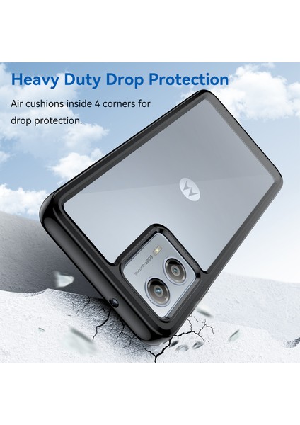 Motorola Moto G53 Için Şeffaf Pc Arka Tpu Tampon Telefon Kılıfı - Siyah (Yurt Dışından) indirimleri