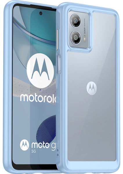Motorola Moto G53 Için Şeffaf Pc Arka Tpu Tampon Telefon Kılıfı - Mavi (Yurt Dışından)