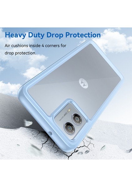 Motorola Moto G53 Için Şeffaf Pc Arka Tpu Tampon Telefon Kılıfı - Mavi (Yurt Dışından) indirimleri
