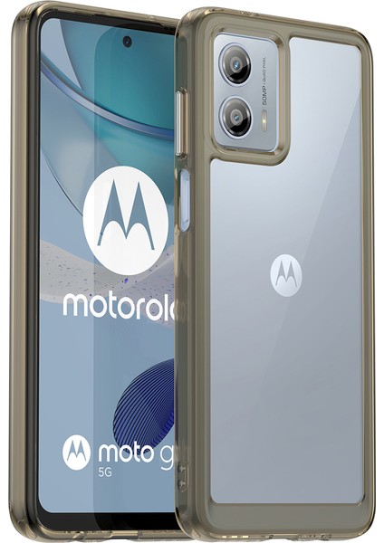 Motorola Moto G53 Için Şeffaf Pc Arka Tpu Tampon Telefon Kılıfı - Gri (Yurt Dışından)