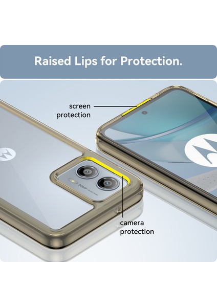 Motorola Moto G53 Için Şeffaf Pc Arka Tpu Tampon Telefon Kılıfı - Gri (Yurt Dışından) fırsatları
