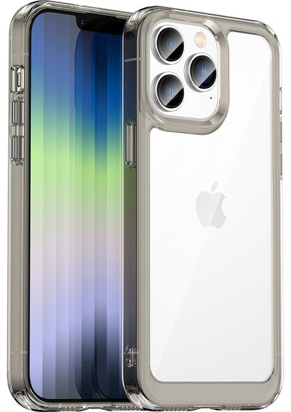 iPhone 13 Pro Max Için Şeffaf Pc Arka Tpu Tampon Telefon Kılıfı - Gri (Yurt Dışından)
