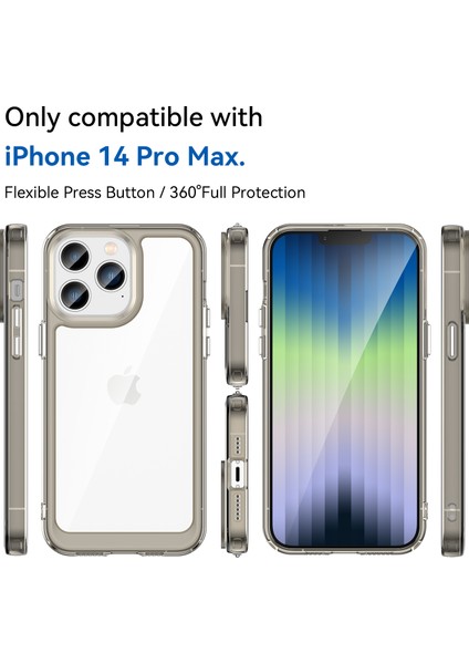 iPhone 13 Pro Max Için Şeffaf Pc Arka Tpu Tampon Telefon Kılıfı - Gri (Yurt Dışından) fiyatları