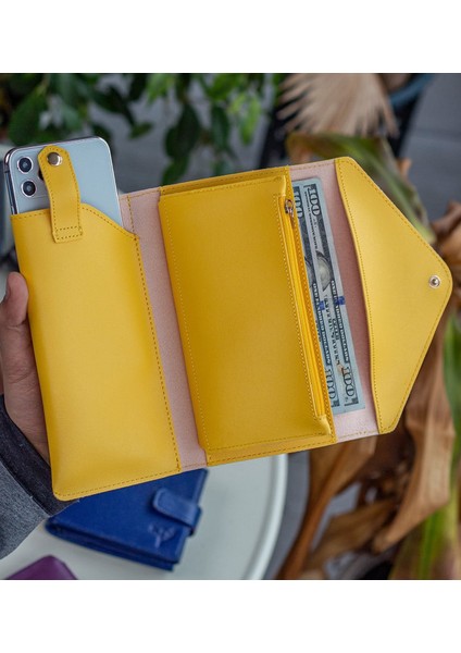 Gift Kişiye Özel Isimli Telefon ve Bozuk Para Bölmeli Zarf Model Sarı Kadın Cüzdanı, Sevgiliye Hediye, Anneye Hediye modelleri