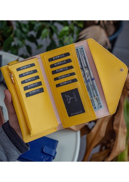 Gift Kişiye Özel Isimli Telefon ve Bozuk Para Bölmeli Zarf Model Sarı Kadın Cüzdanı, Sevgiliye Hediye, Anneye Hediye fırsatları