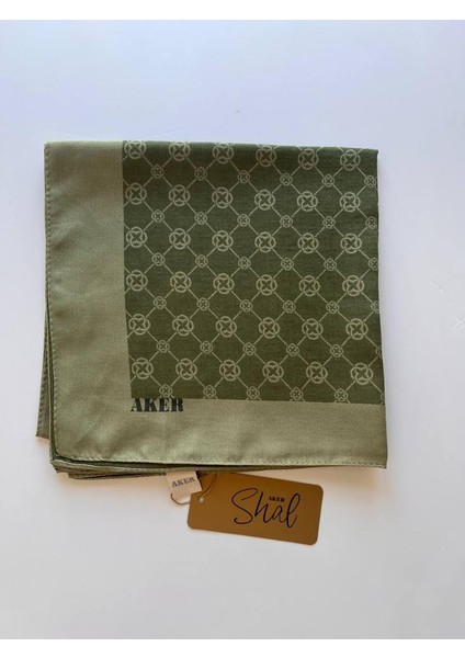 Yeşil Elegance Monogram Eşarp
