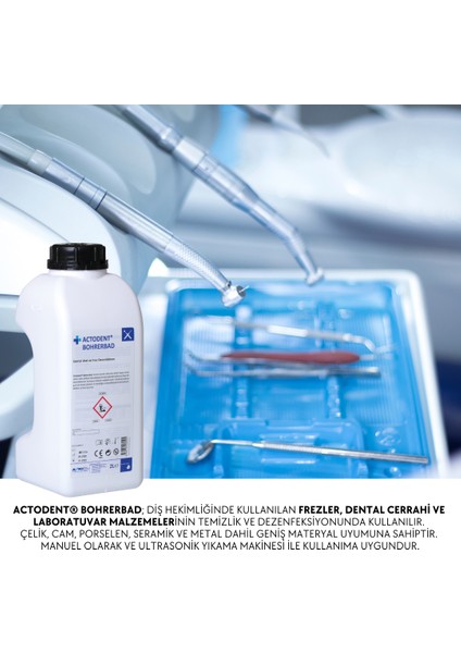 Actodent® Bohrerbad 2 L Dental Alet ve Frez Dezenfektanı modelleri