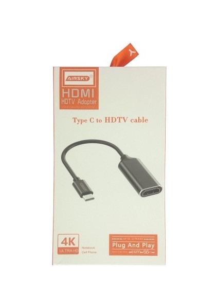 4K  Type C HDMI Çevirici Kablo