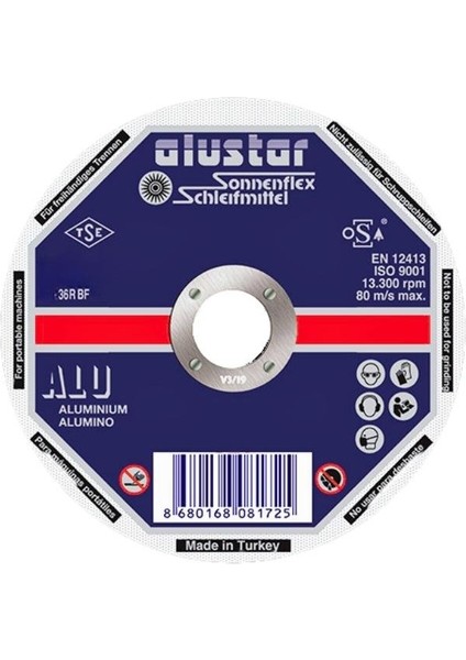 Alustar As 36 R Bf Bombeli Disk 180X3,2X22 Mm.(20 Ad)