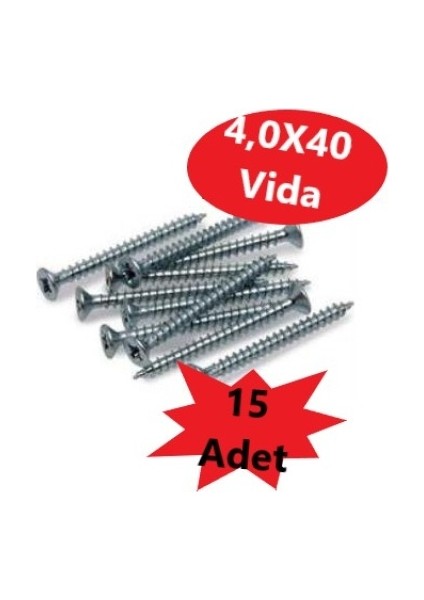 Sunta Vidası 4,0X40, 15 Adet Tam Diş SNT YHB Vida