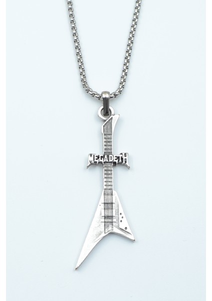 Megadeth Elektro Gitar Örme Zincir Kolye