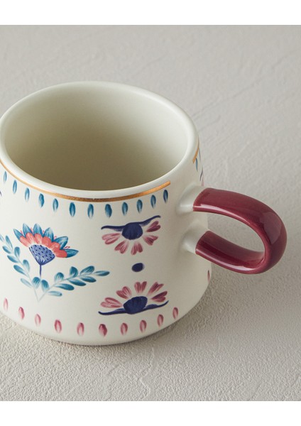 Carnival Time Stoneware Kupa Mavi - Pembe modelleri