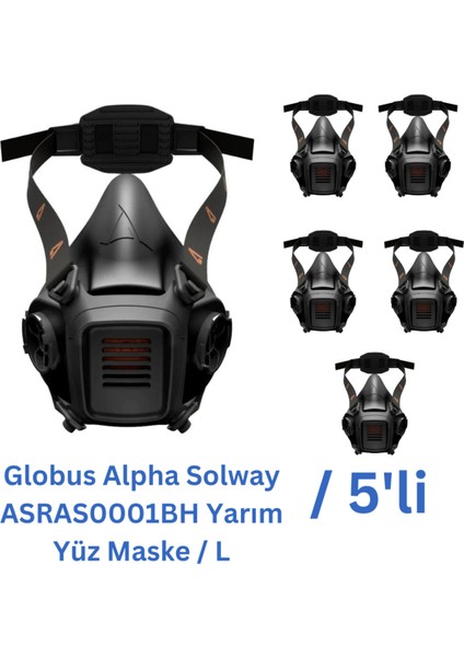 Alpha Solway ASRAS0001BH Yarım Yüz Maske L  - 5 Adet