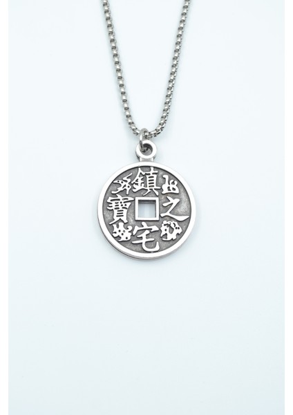 Feng Shui Çin Şans Parası Örme Zincir Kolye