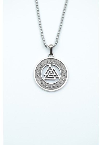 Viking Run Büyülü Sembol Örme Zincir Kolye