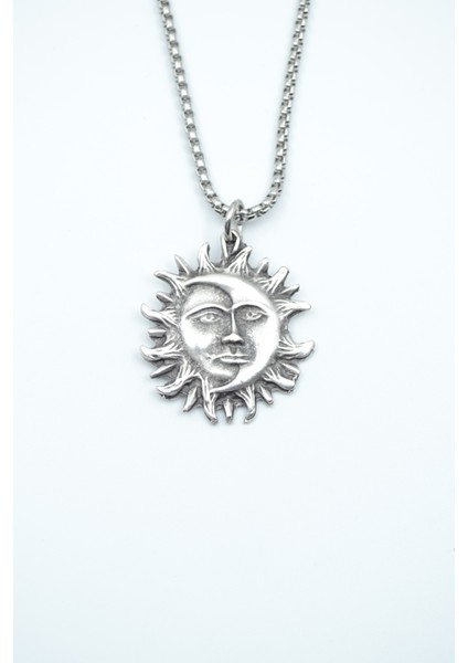 Güneş ve Ay Örme Zincir Kolye