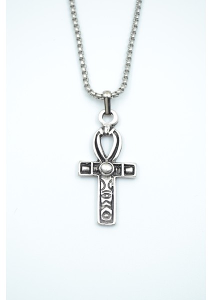 Ankh Anahtarı - Nil'in Anahtarı Örme Zincir Kolye