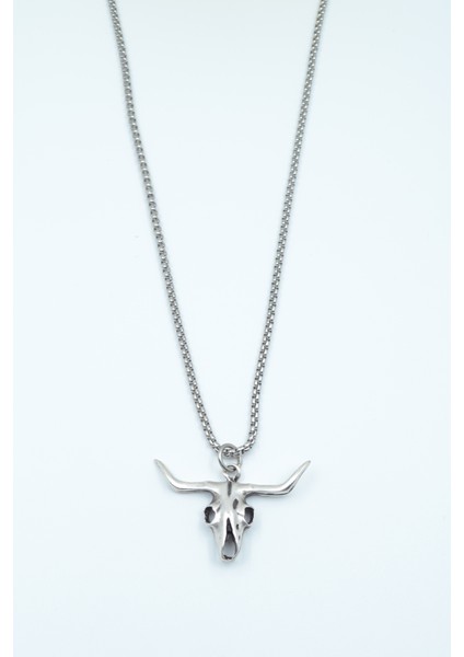 Boğa - Kuru Kafa Örme Zincir Kolye fiyatları