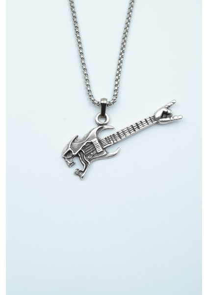 Kuru Kafa Elektro Gitar Örme Zincir Kolye