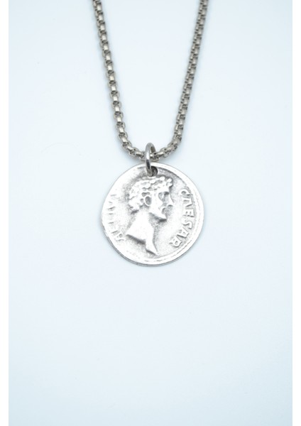 Roma Parası Sikke - Sezar Örme Zincir Kolye