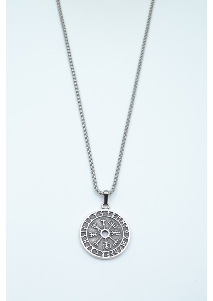 Vegvisir Pusula - Viking Sembol Örme Zincir Kolye fiyatları
