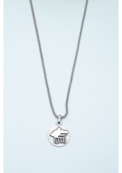 Göktürkçe Türk - Kurt Madalyon Örme Zincir Kolye fiyatları