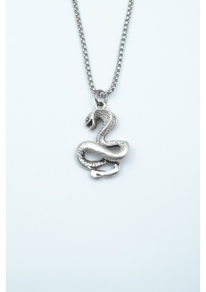 Kobra Yılan Örme Zincir Kolye