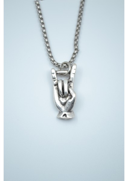 Şeytan Boynuzları - Devil Horns Örme Zincir Kolye