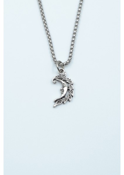 Minimal Ay Dede Örme Zincir Kolye