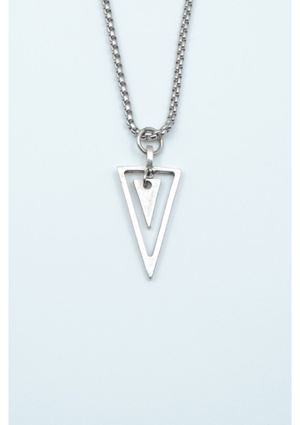 Sallantılı Üçgen Örme Zincir Kolye