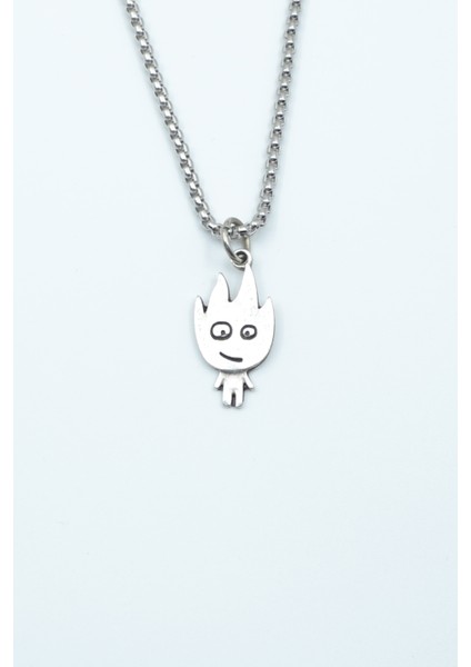 Minimal Ateş Örme Zincir Kolye