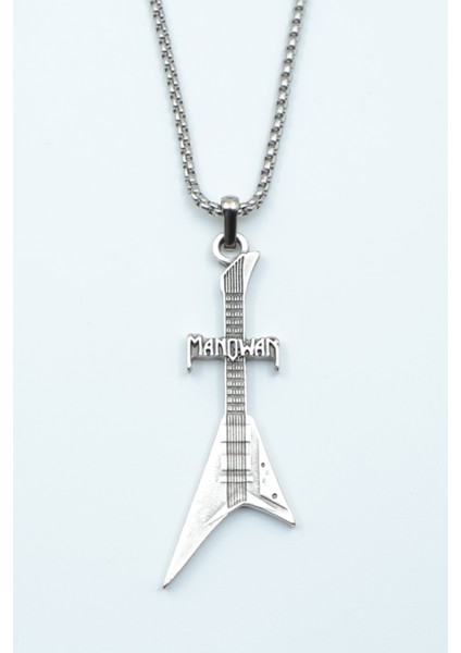 Manowar Elektro Gitar Örme Zincir Kolye