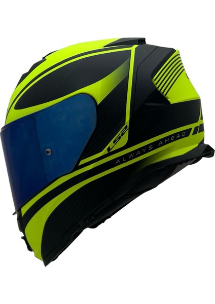 Storm 2 Dodger Mat Siyah-Neon Sarı Kask Mavi Cam