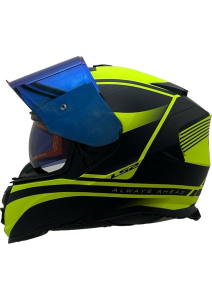 Storm 2 Dodger Mat Siyah-Neon Sarı Kask Mavi Cam modelleri