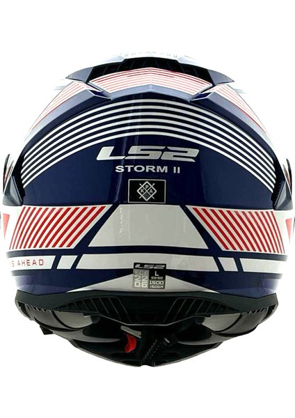 Storm 2 Dodger Beyaz-Navy Mavi Kask Gökkuşağı Cam