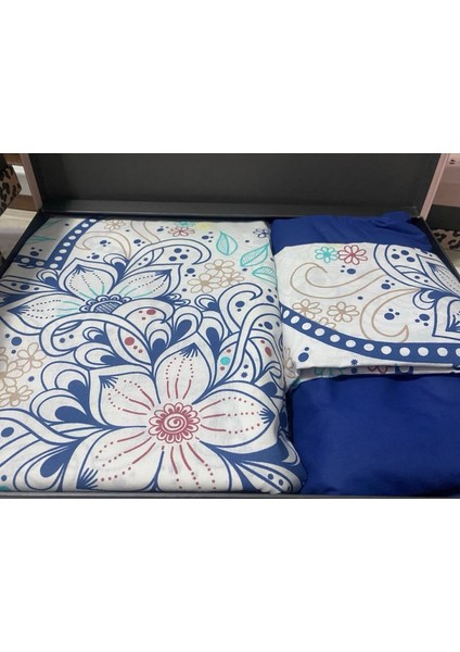 Pamuklu Desenli Çift Kişilik Lastikli Nevresim Takımı