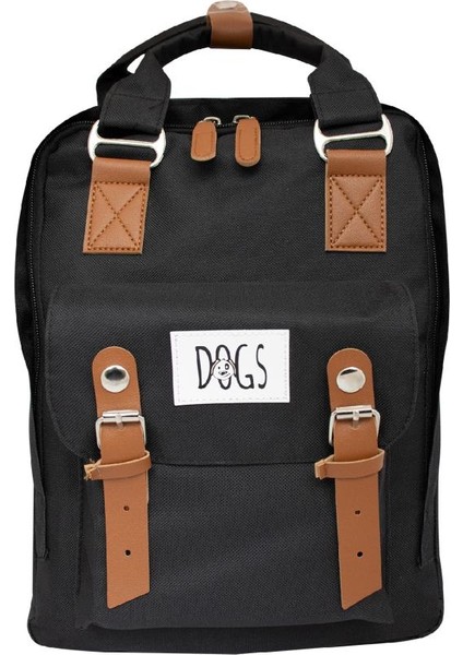 Dogs USB Girişli Sırt Çantası Siyah