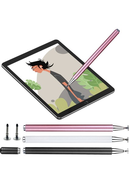 JD01 Manyetik Kalem Kapağı + Disk + Yedek Kalem Kafası Stylus Pen Beyaz (Yurt Dışından)