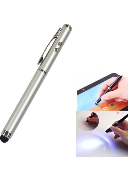 3 Arada 1 Cep Telefonu Tablet Evrensel Stylus Gümüş (Yurt Dışından)